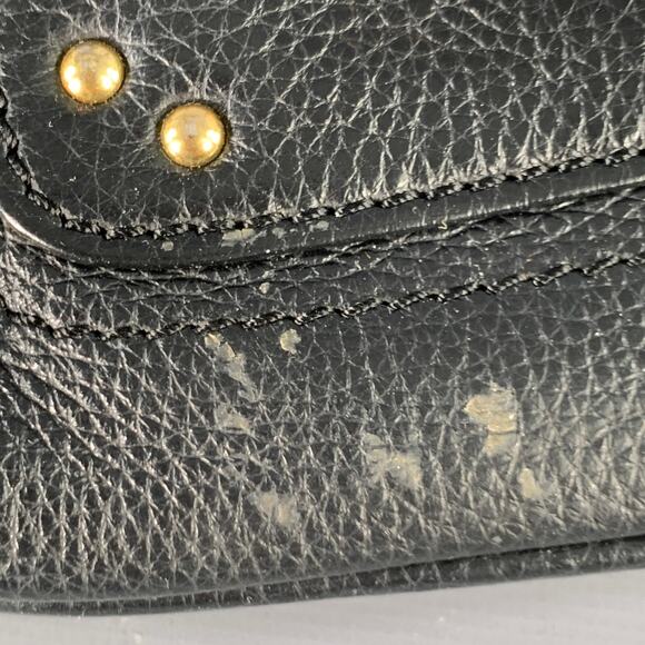 CHLOE Paddington Clutch Black Gold Pebble Grain Leather Handbag - Picture 7 of 7